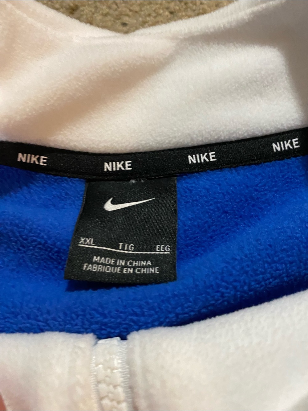 Nike University of Kentucky White and Royal Blue Fleece Half-Zip Pullover - Picture 2 of 2